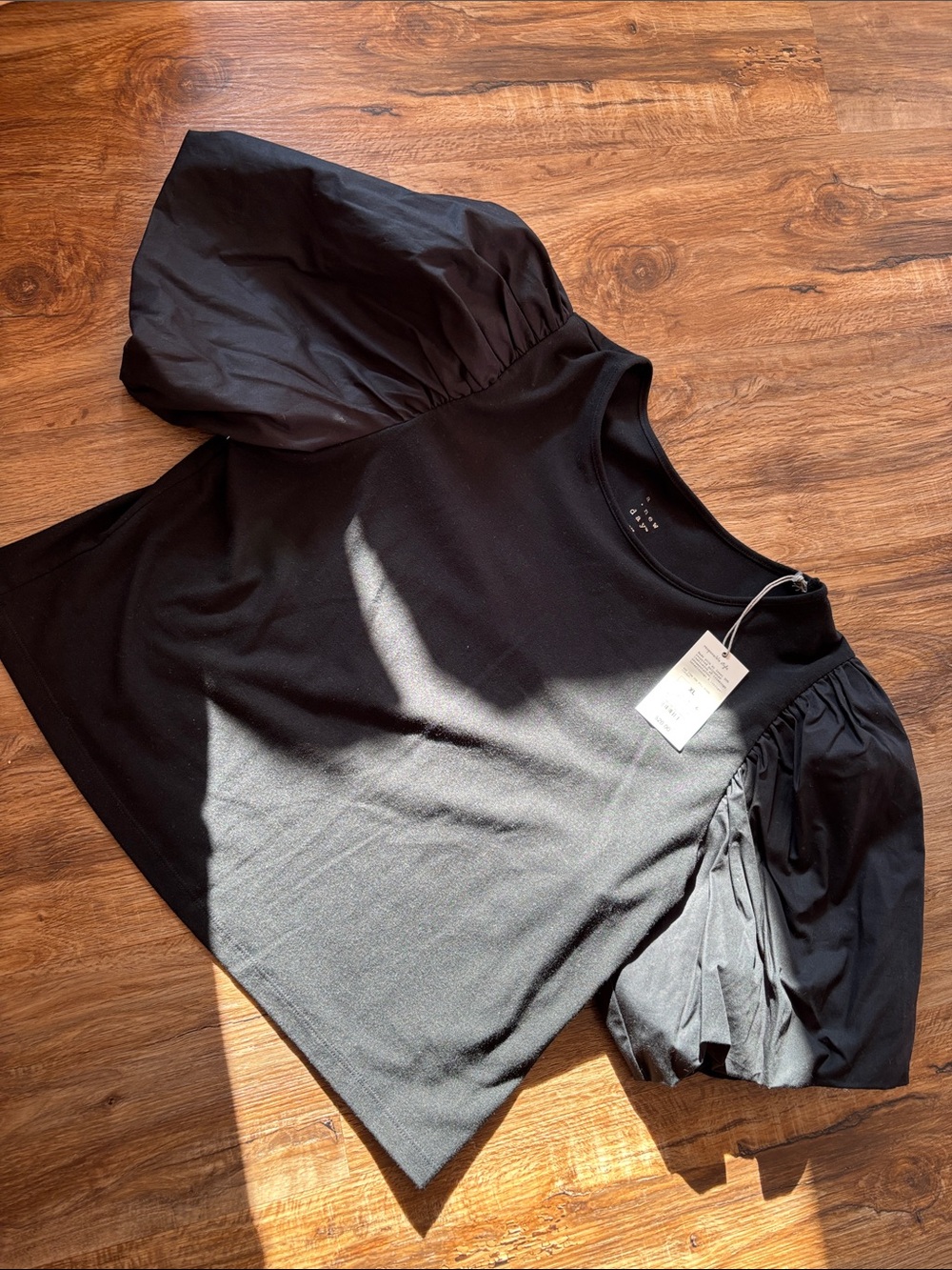 Black Puff Sleeve Top